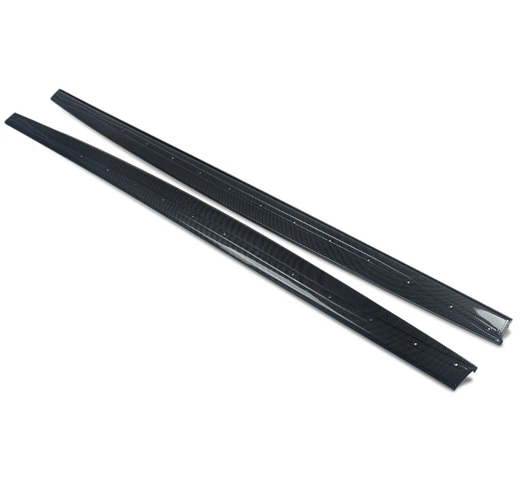 BMW 4 Series F32 Coupe Gloss Black Matte Black Carbon Look Car Side Extension Blades - Auto Kits